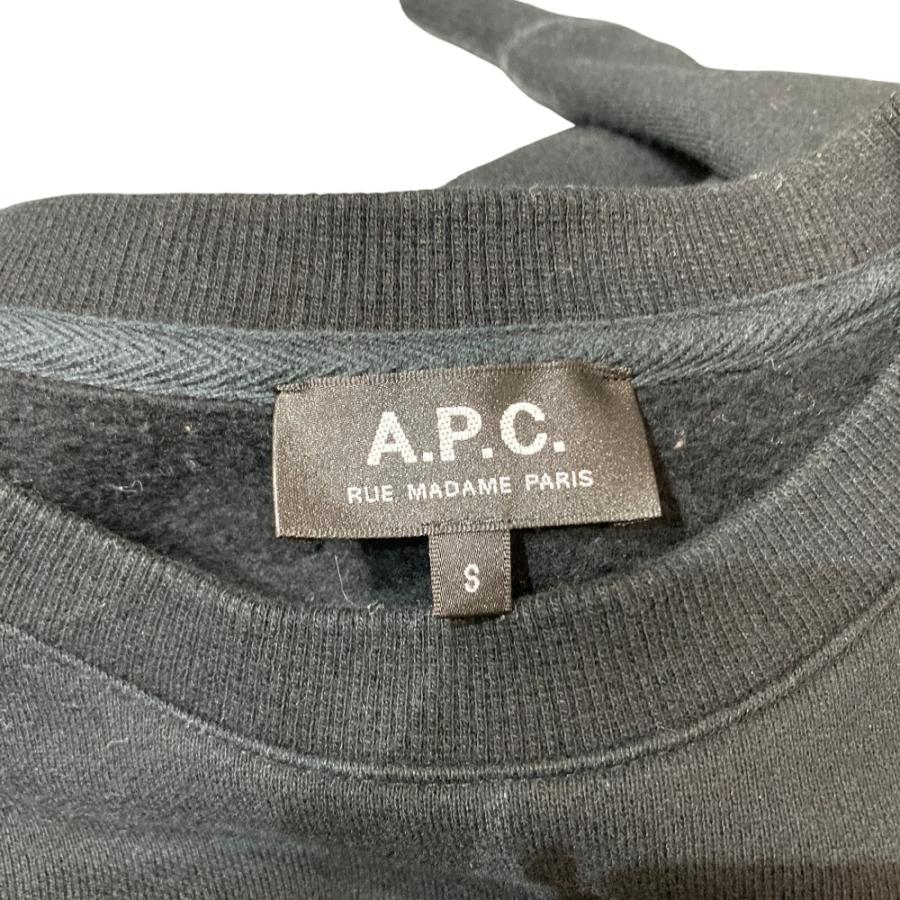 美品 A.P.C. アーペーセー ロゴ スウェット トレーナー S ブラック レディース 古着 中古 USED A.P.C.（アーペーセー） 美品 ロゴ スウェット トレーナー S ブラック