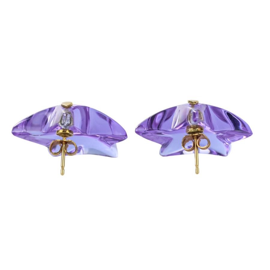 バカラ（Baccarat） 美品 スタークリスタル パルム ピアス K18イエロー