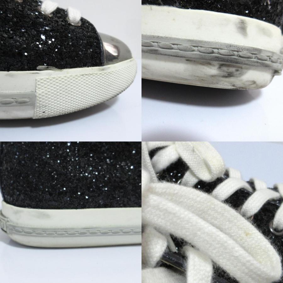 miu miu（ミュウミュウ） 良品 ハイカット グリッター スニーカー