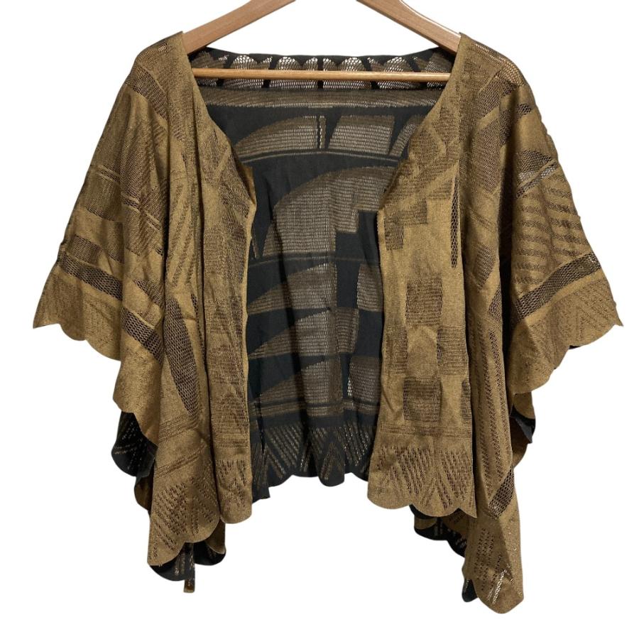 美品 PLEATS PLEASE ISSEY MIYAKE プリーツプリーズ イッセイミヤケ  A-POC INSIDE ショール カーディガン PP22LO962 size3 ベージュ レディース 古着 中古 USED PLEATS PLEASE（プリーツ プリーズ） 美品 PLEATS PLEASE ISSEY MIYAKE