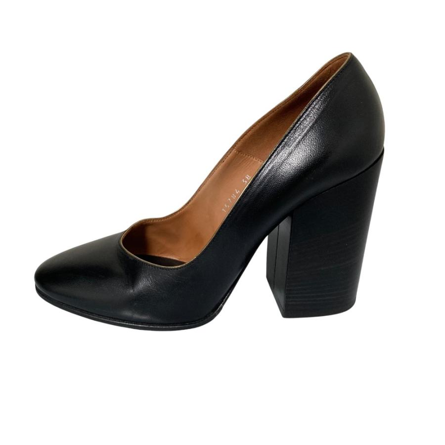 ドリスヴァンノッテン パンプス　スエード　変形ヒール　黒 DRIES VAN NOTEN（ドリス ヴァン ノッテン） 美品 チャンキーヒール