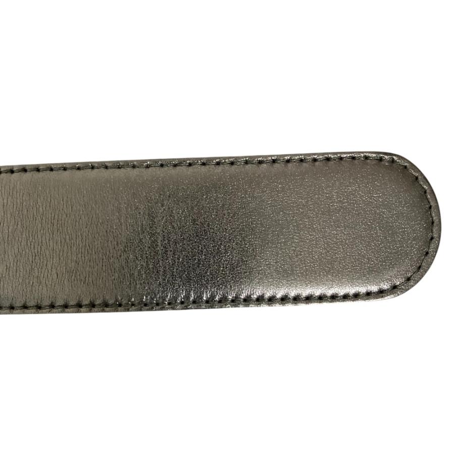 極美品 dunhill レザー ベルト ブラック シルバー金具 ロゴ入り 箱付き