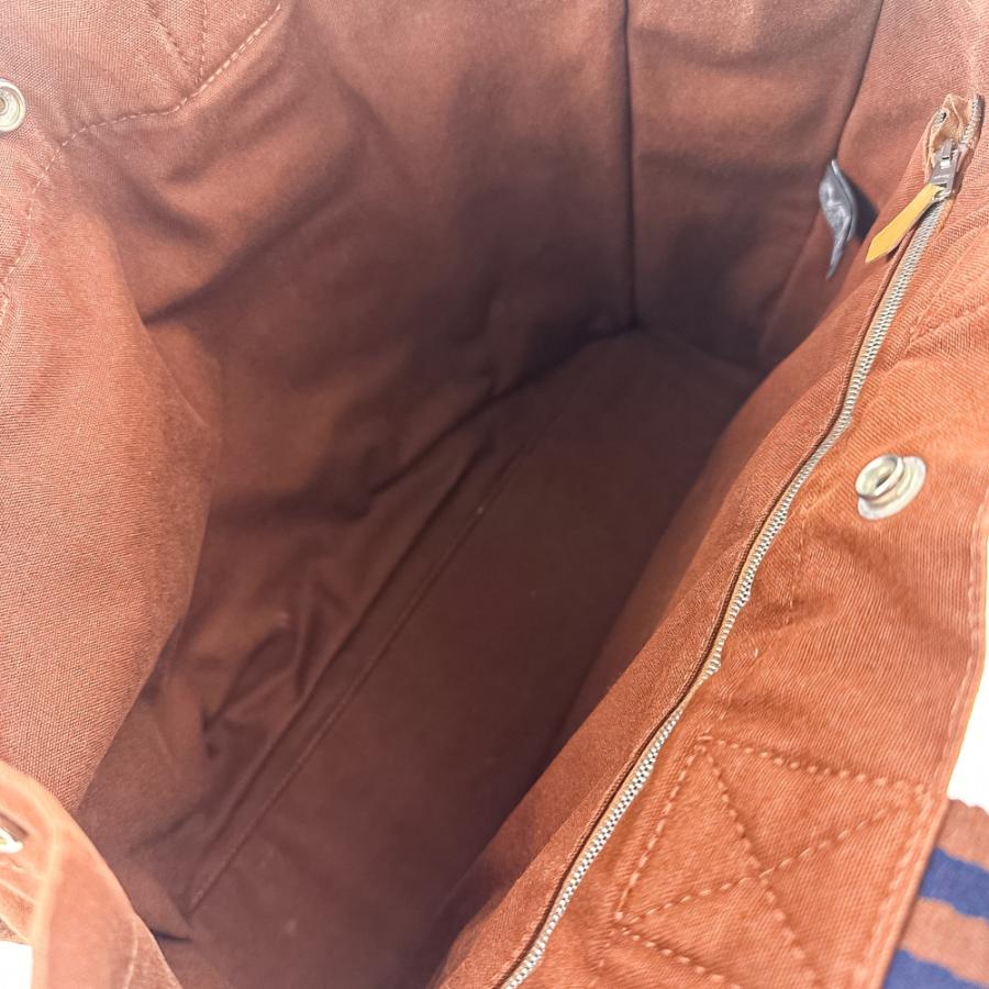 良品 HERMES エルメス フールトゥ トートMM キャンバス バッグ ブラウン レディース 古着 中古_6