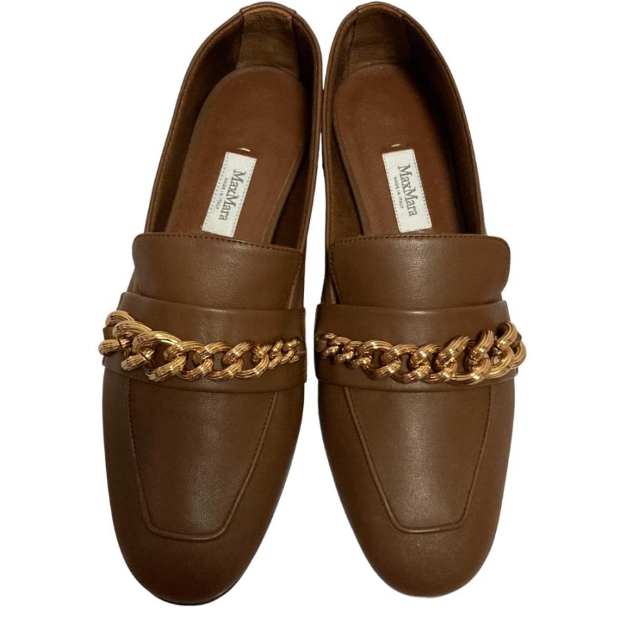 Max Mara（マックスマーラ） 未使用 レザー チェーン モカシンシューズ 