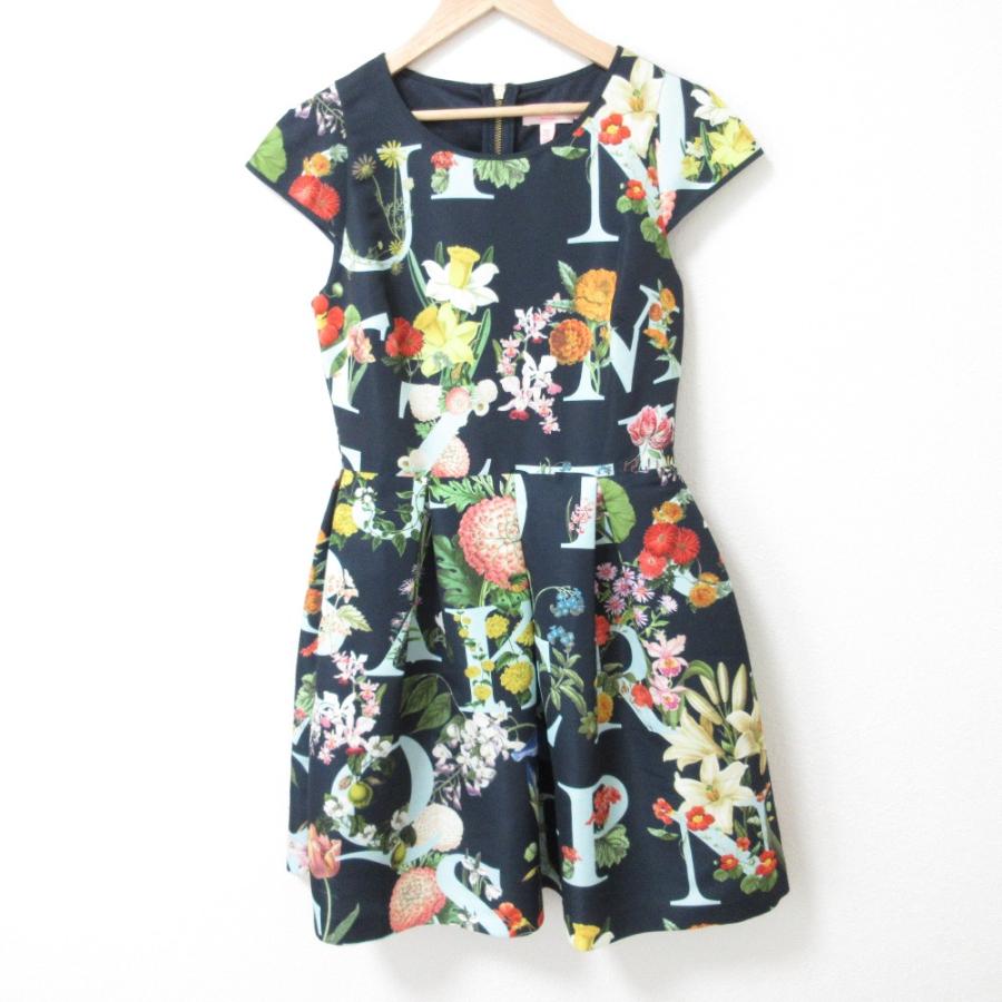 【美シルエット】 ted baker 花柄 フレア コート INDEGO ファッション 【美シルエット】 ted baker 花柄 フレア