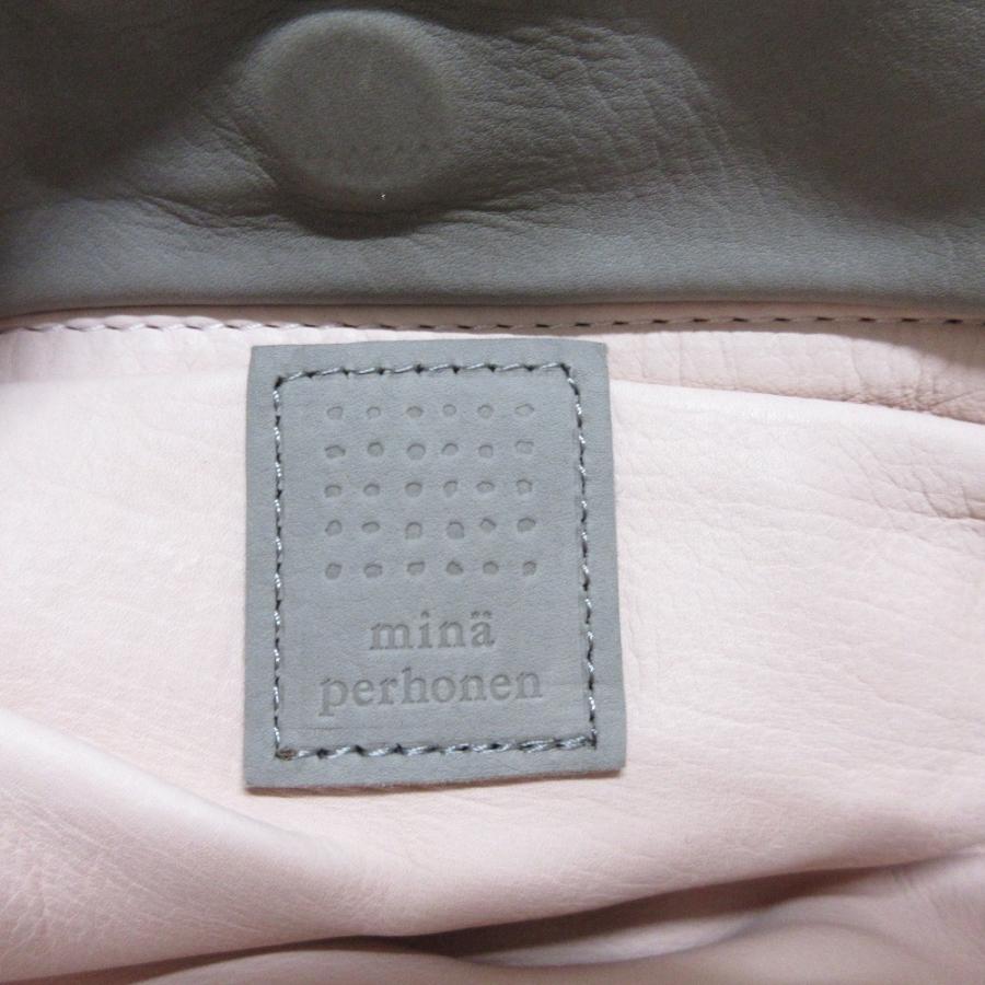 mina perhonen（ミナペルホネン） 良品 レザー マルチポーチ グレー