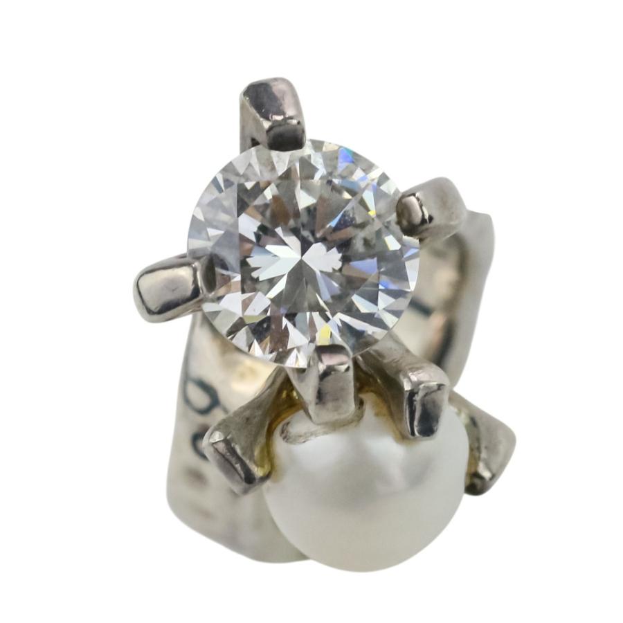 e.m.（イーエム） 良品 SILVER パール ジルコニア モチーフリング 指輪