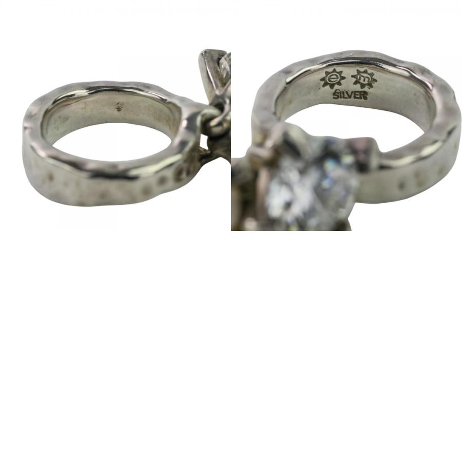 e.m.（イーエム） 良品 SILVER パール ジルコニア モチーフリング 指輪