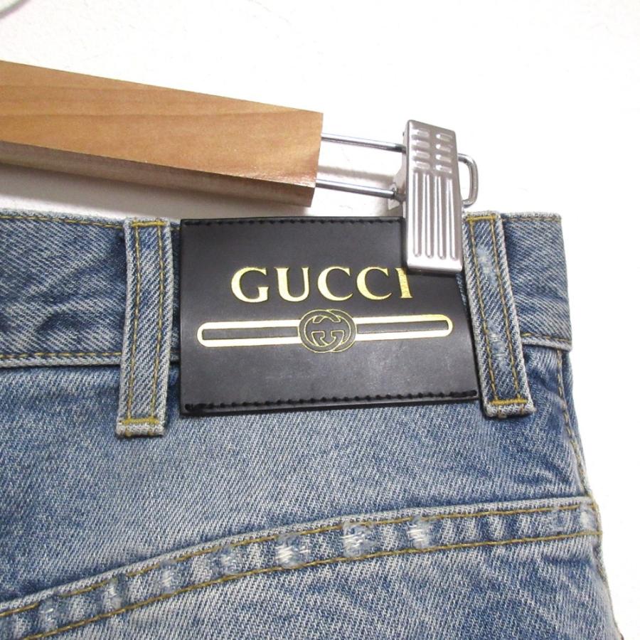 GUCCI（グッチ） 美品 ダメージ加工 ロゴパッチ デニムパンツ ジーンズ
