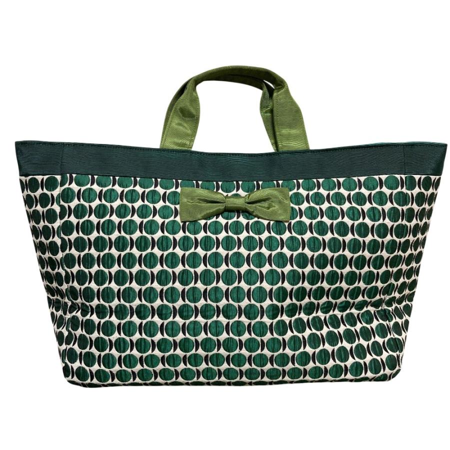 美品 intoxic イントキシック リボン トートバッグ グリーン