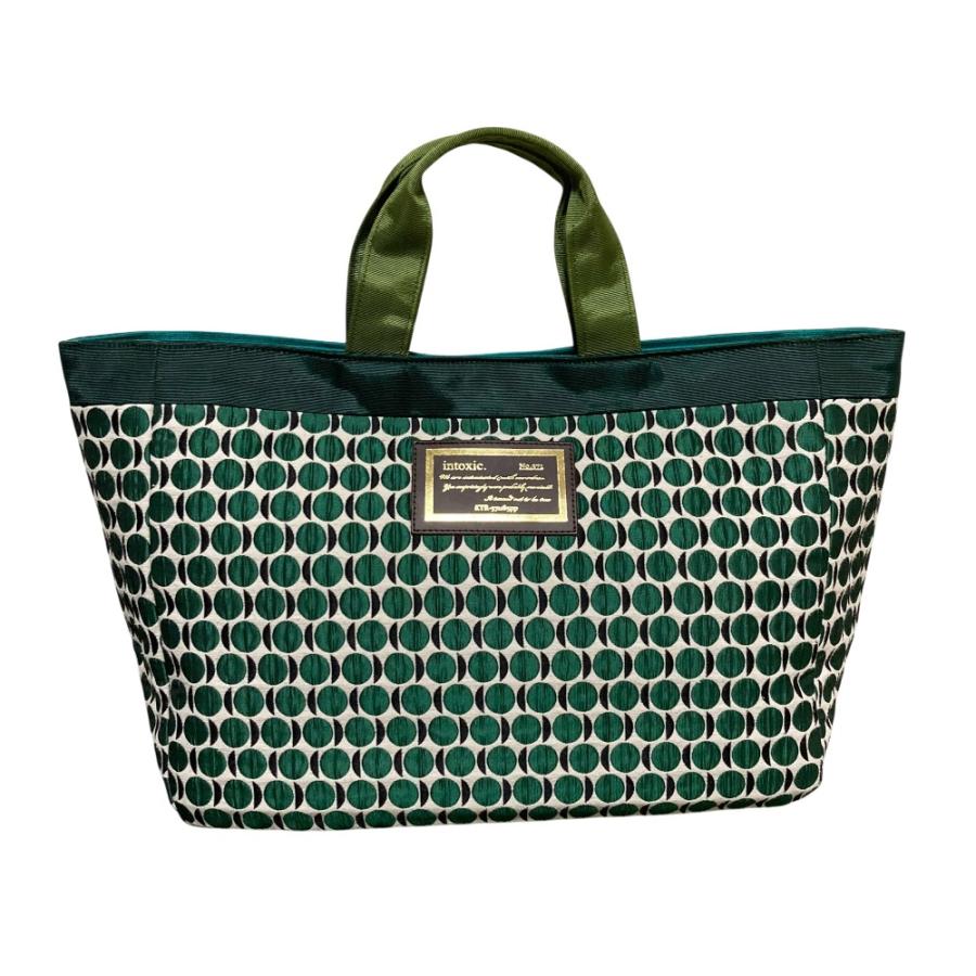 美品 intoxic イントキシック リボン トートバッグ グリーン 