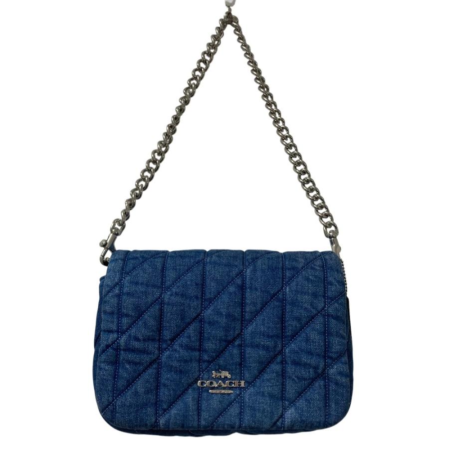 【美品】COACH 2WAY チェーンショルダーバッグ デニム キルティング 美品】COACH 2WAY チェーンショルダーバッグ デニム キルティング