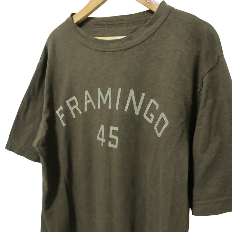 美品 45R フォーティファイブアール フラミンゴ刺繍の90845星Tシャツ