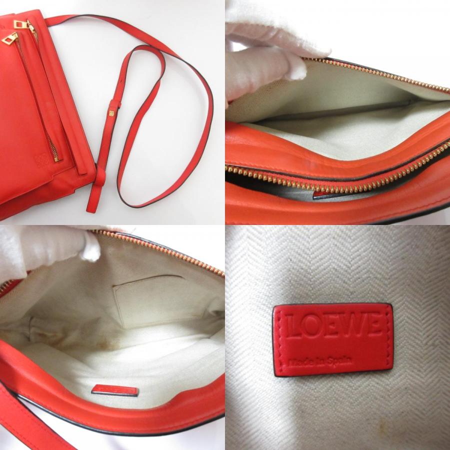 LOEWE ロエベ ラージダブルポーチ レッド  レディース 古着 中古 USED LOEWE（ロエベ） ラージダブルポーチ レッド レディース 古着 中古