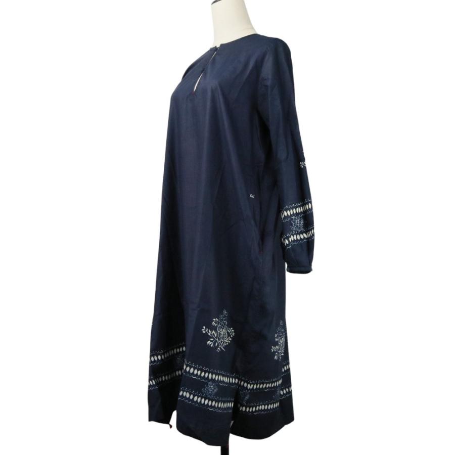 美品 45R フォーティファイブアール 藍染 ロング ワンピース 8115021
