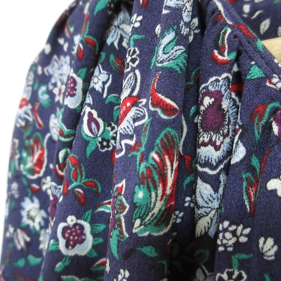 DRAWER（ドゥロワー） 美品 シルク フラワープリント ギャザーロング