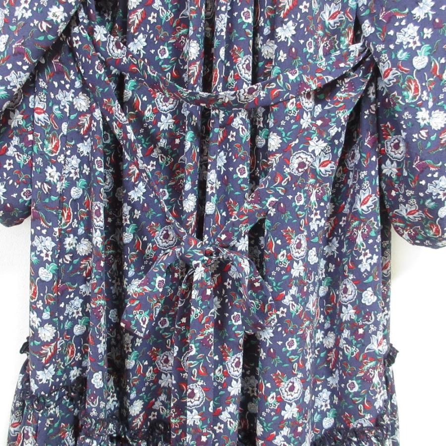 DRAWER（ドゥロワー） 美品 シルク フラワープリント ギャザーロング