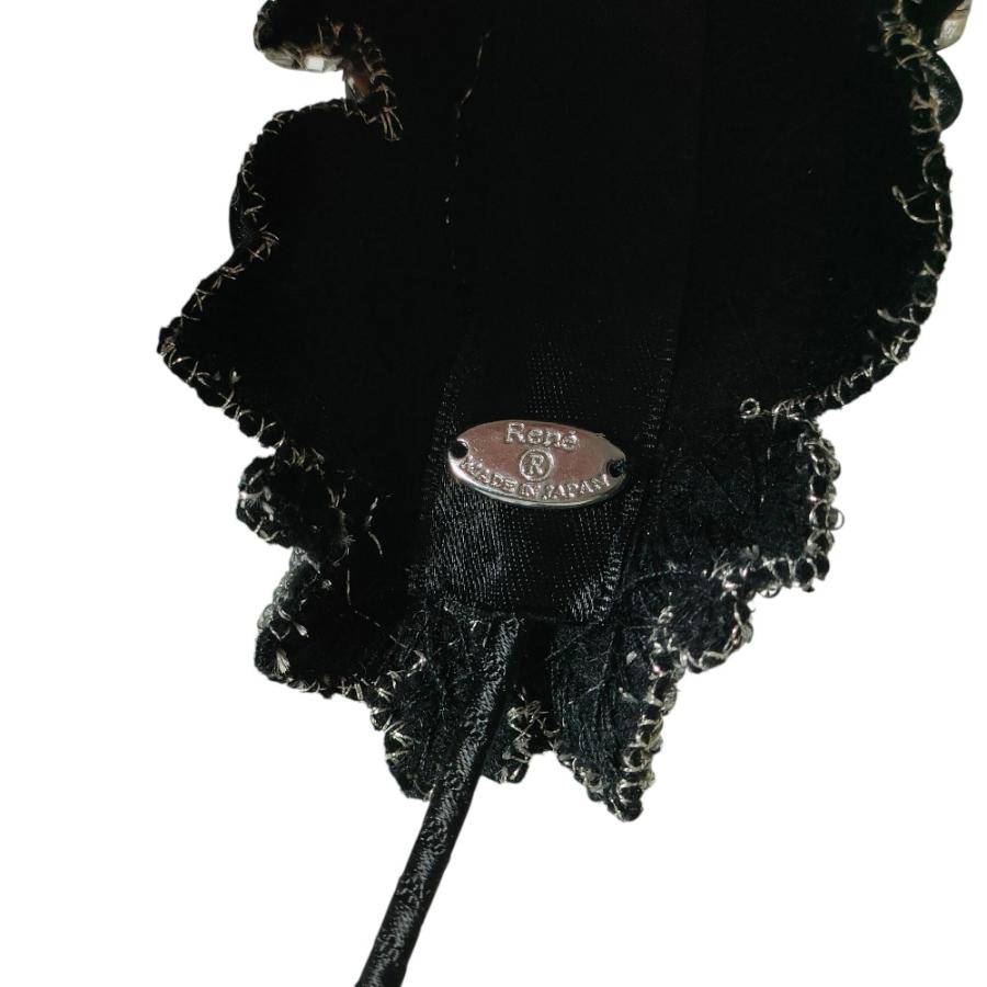 未使用品　Rene ルネ　パール付カチューシャ　黒 Rene（ルネ） 新品同様 ビジュー カチューシャ ヘアアクセサリー