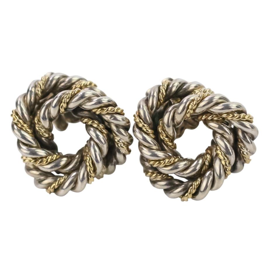 TIFFANY&Co.（ティファニー） 良品 SV925 K18 ツイストサークル ピアス