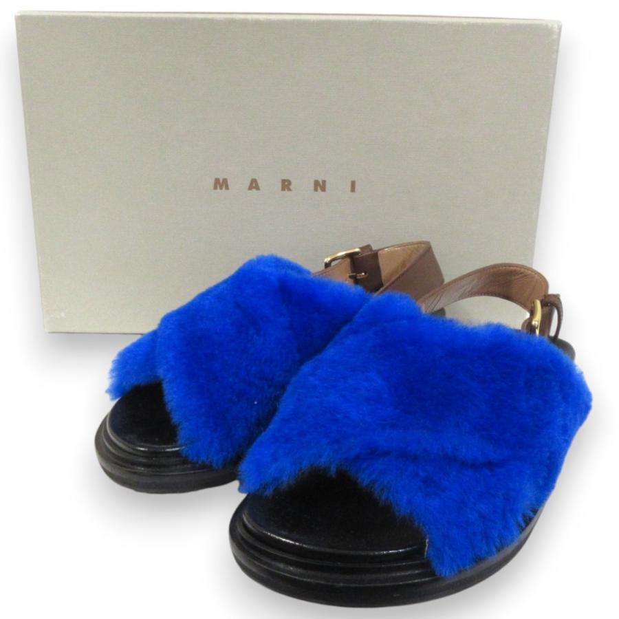 MARNI（マルニ） 美品 フスベット ボアクロス サンダル 35 約22cm 