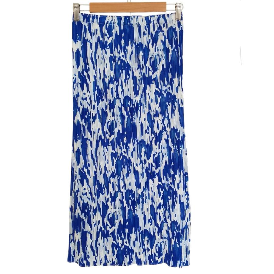 プリーツプリーズ PLEATS PLEASE スカート 総柄 水彩画 プリーツ PLEATS PLEASE（プリーツ プリーズ） 美品 PLEATS PLEASE ISSEY MIYAKE