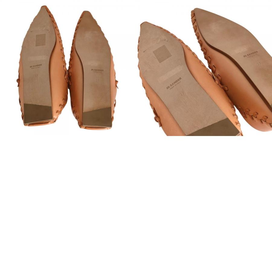 JILSANDER パンプス　キャメル　37 1/2 JIL SANDER（ジルサンダー） 新品同様 レザー モカシン フラット