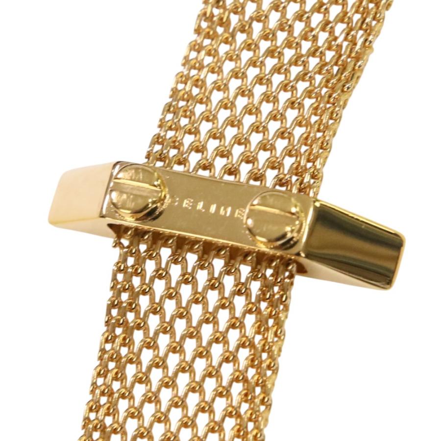 美品 CELINE セリーヌ メタル メッシュ ベルト ゴールドカラー レディース 古着 中古 USED CELINE（セリーヌ） 美品 メタル メッシュ ベルト ゴールドカラー