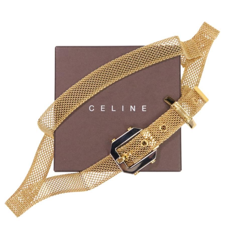 美品 CELINE セリーヌ メタル メッシュ ベルト ゴールドカラー レディース 古着 中古 USED CELINE（セリーヌ） 美品 メタル メッシュ ベルト ゴールドカラー