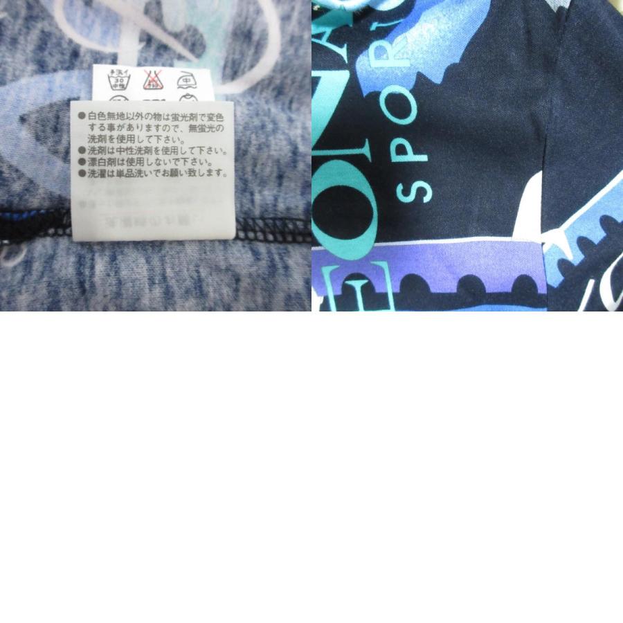 美品 LEONARD SPORT レオナールスポーツ フラワープリント ロングスリーブ ポロシャツ サイズ42 ネイビー レディース 古着 中古 USED LEONARD SPORT 美品 レオナールスポーツ フラワープリント ロング