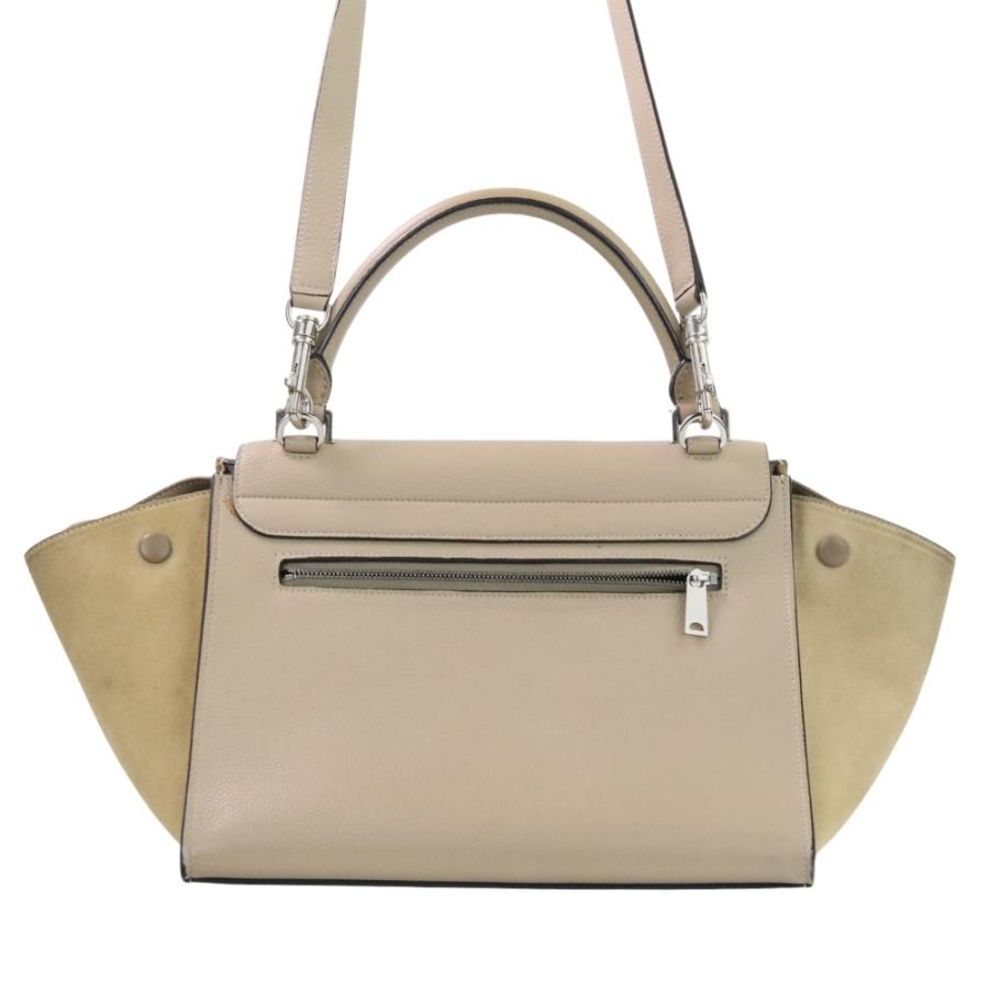 良品 CELINE セリーヌ トラペーズ 2WAYショルダーバッグ ベージュ レディース 古着 中古 USED CELINE（セリーヌ） 良品 トラペーズ 2WAYショルダーバッグ ベージュ