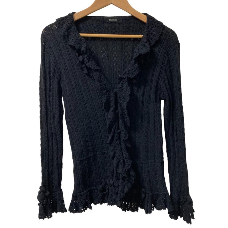 INGEBORG（インゲボルグ） 良品 フラワーモチーフ フリル クロシェ