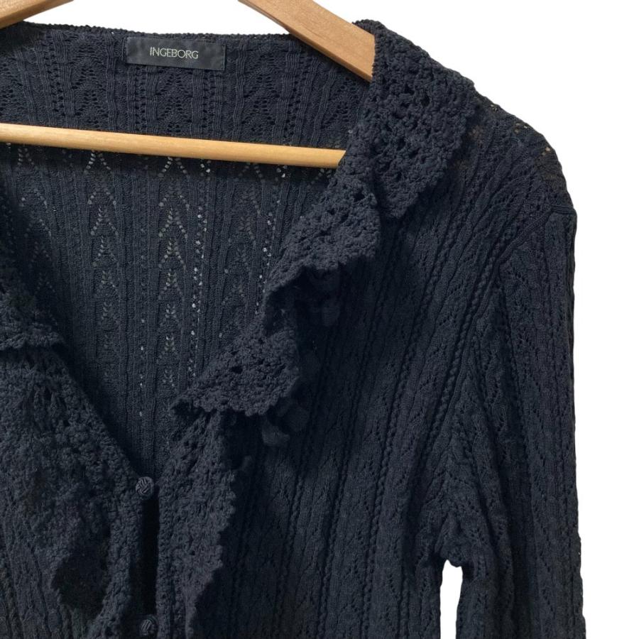 INGEBORG（インゲボルグ） 良品 フラワーモチーフ フリル クロシェ