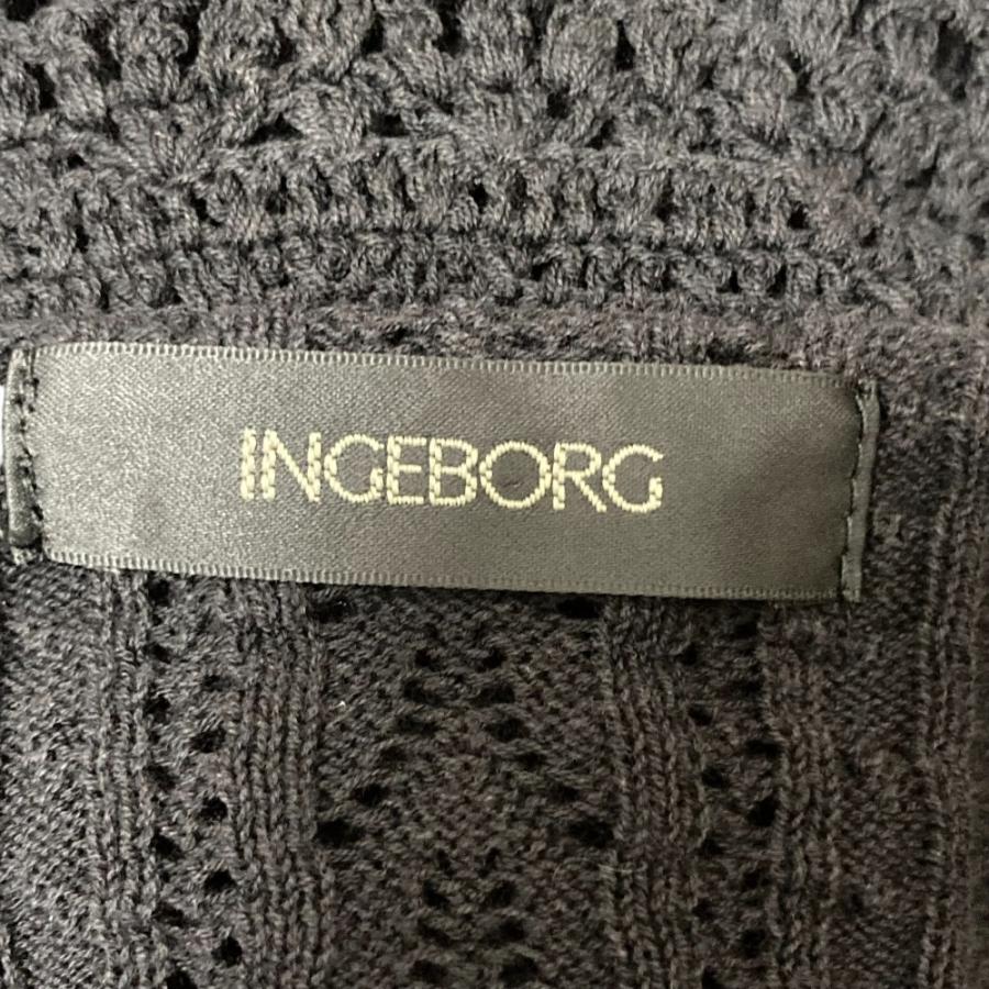INGEBORG（インゲボルグ） 良品 フラワーモチーフ フリル クロシェ 