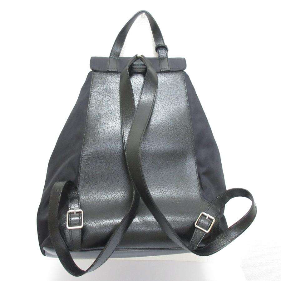 GUCCI（グッチ） ナイロン レザー リュックサック ブラック レディース