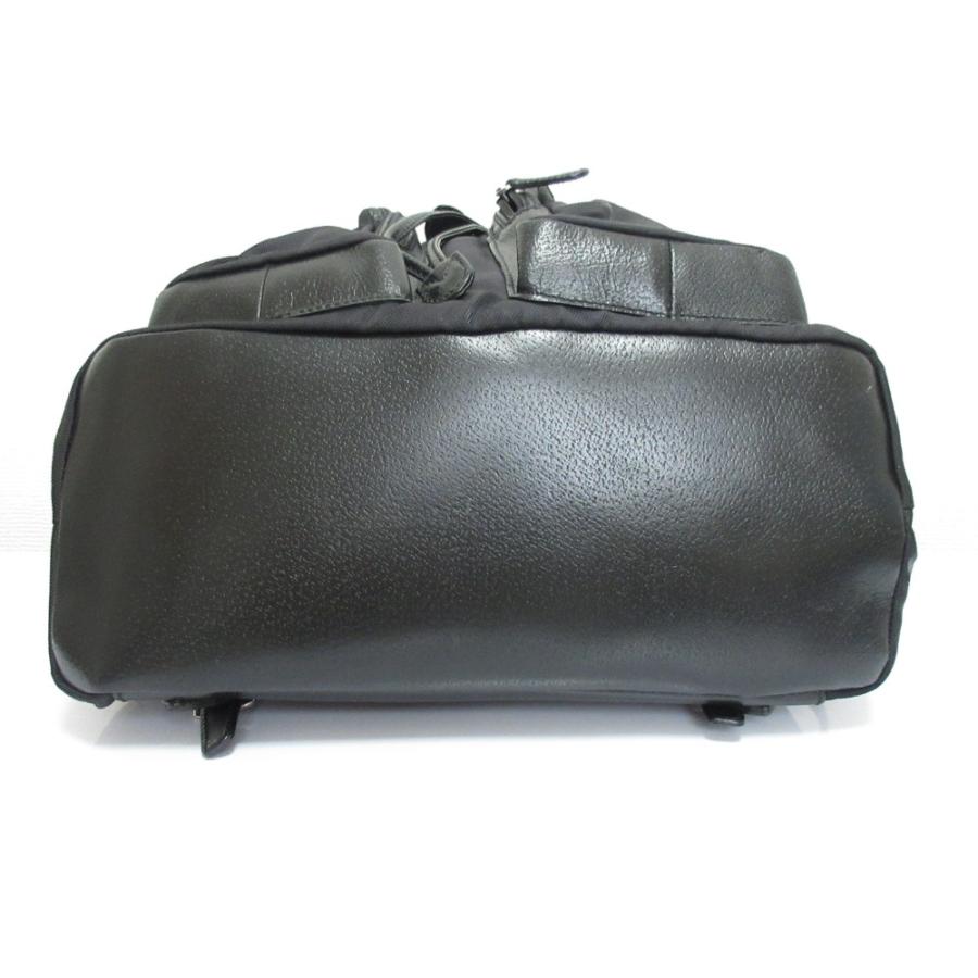 【美品】GUCCI グッチ　リュック　バックパック　ナイロン　レザー　ブラック GUCCI（グッチ） ナイロン レザー リュックサック ブラック レディース