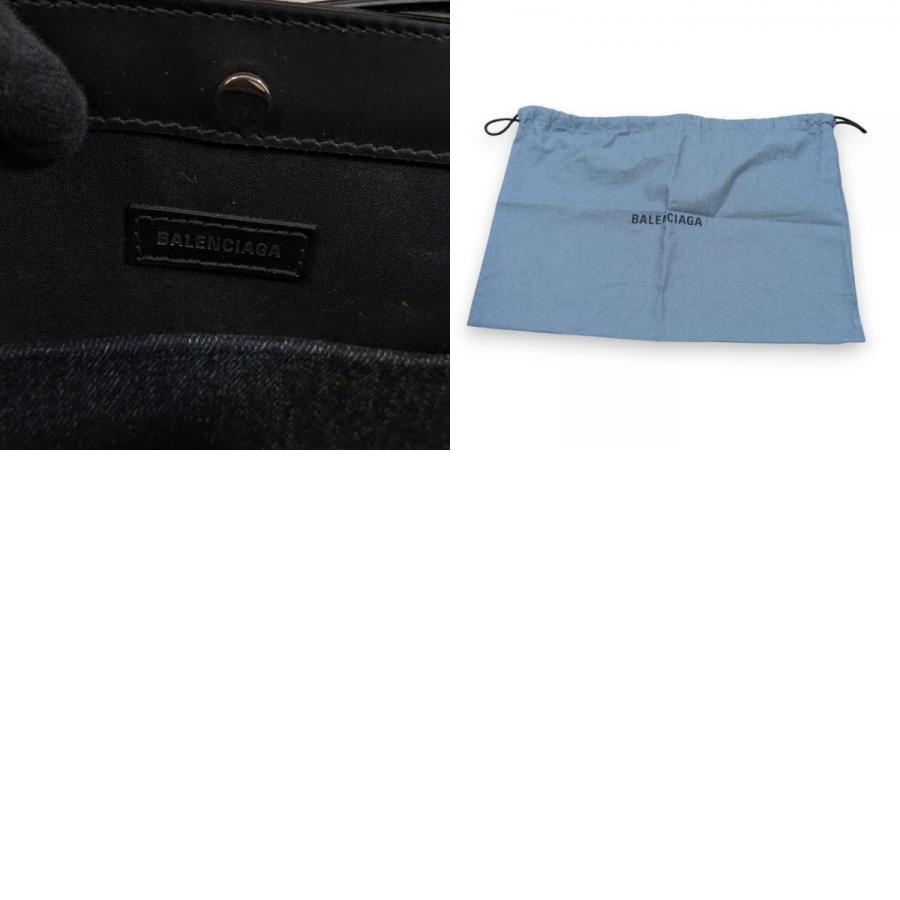 新品同様 BALENCIAGA バレンシアガ ネイビーポシェット デニム レザー ショルダーバッグ 339937 ブラック レディース 古着 中古 USED BALENCIAGA（バレンシアガ） 新品同様 ネイビーポシェット デニム
