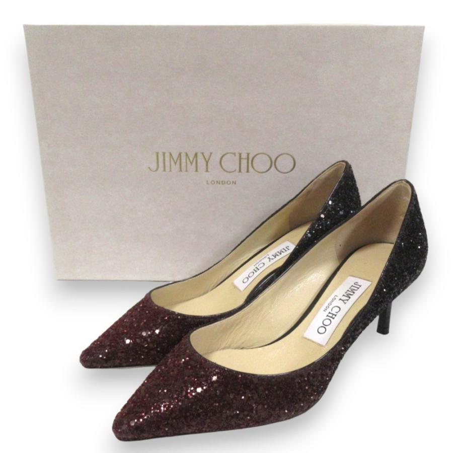 JIMMY CHOO（ジミーチュウ） 美品 Romy 60 グリッターグラデーション 
