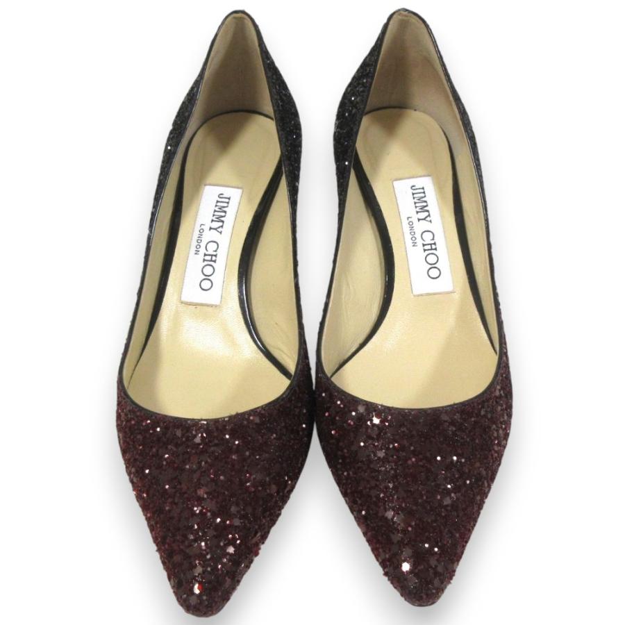 JIMMY CHOO（ジミーチュウ） 美品 Romy 60 グリッターグラデーション 