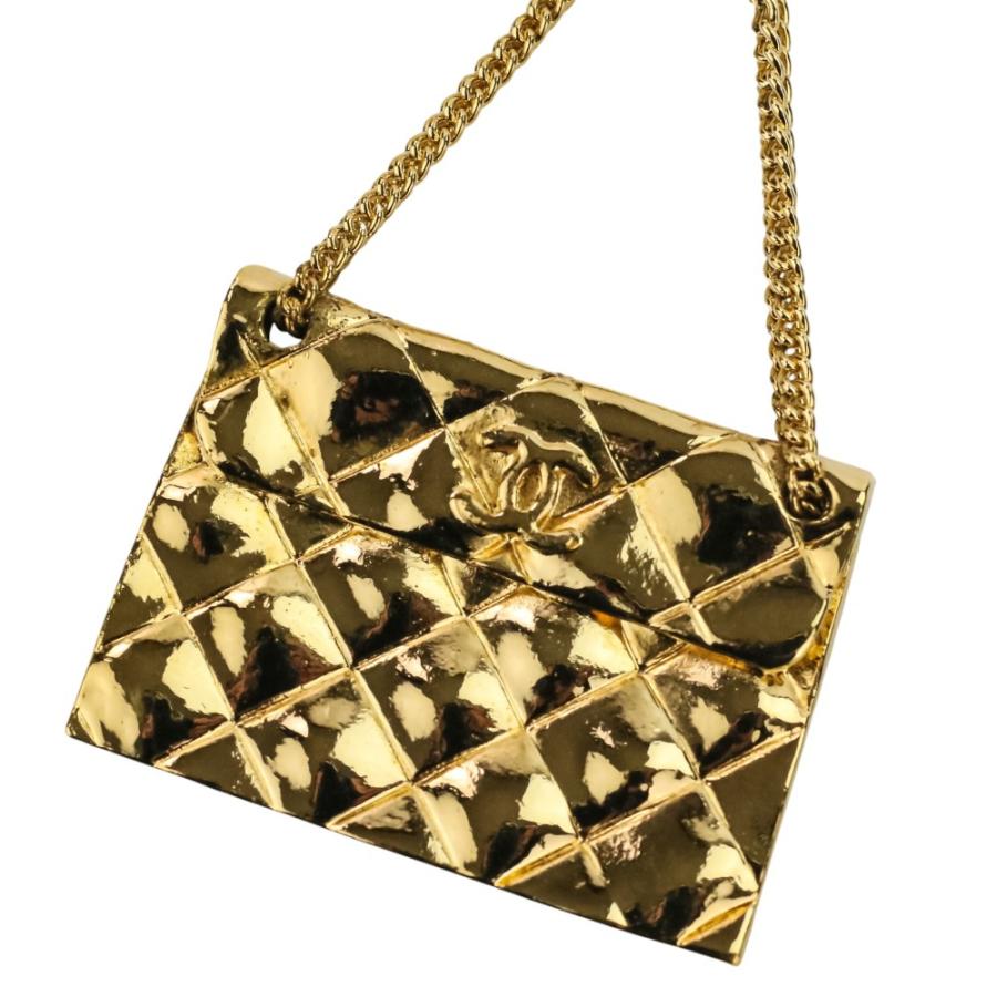 CHANEL ゴールド ハンドバッグ型ブローチ　ヴィンテージ CHANEL（シャネル） 美品 23刻印 88年製 ヴィンテージ ココマーク