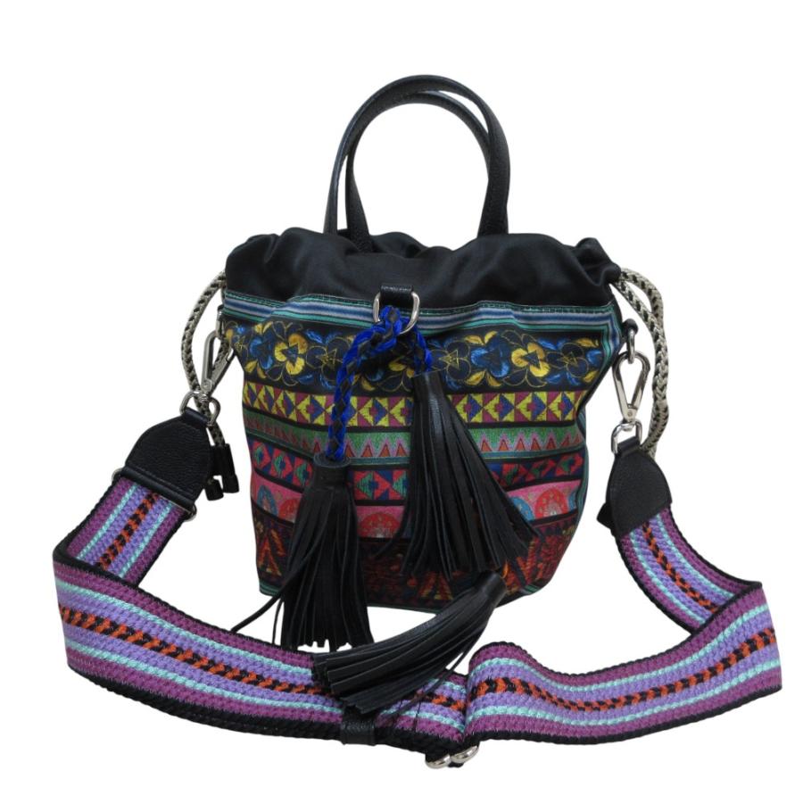 ETRO（エトロ） 新品同様 タッセル ナイロン レザー 2way ハンドバッグ