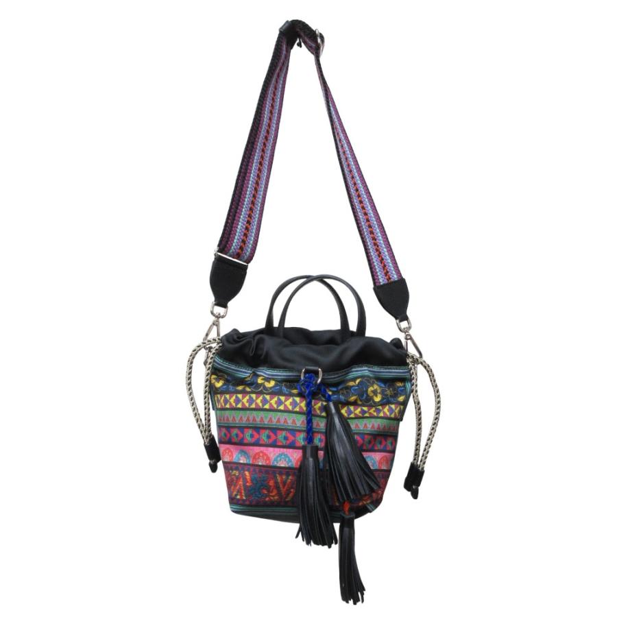 ETRO（エトロ） 新品同様 タッセル ナイロン レザー 2way ハンドバッグ