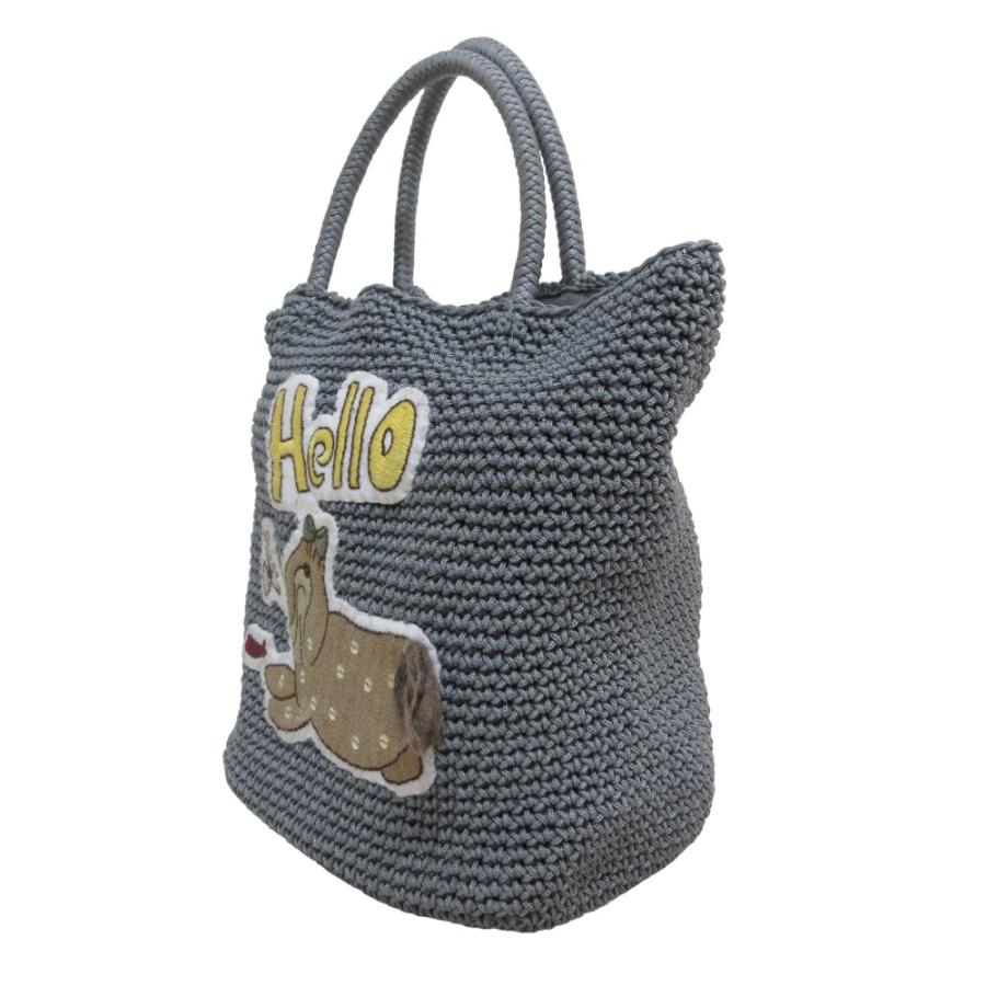 LUDLOW 美品 ラドロー ドッグ刺繍 カギ編み コードバッグ トートバッグ