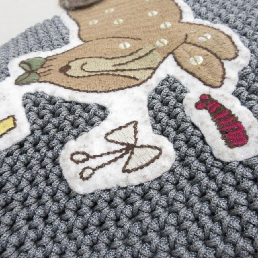 LUDLOW（ラドロー） 美品 ドッグ刺繍 カギ編み コードバッグ トート