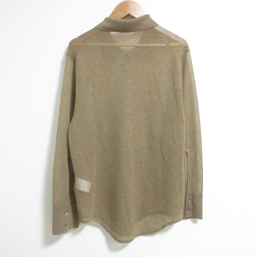 美品 25AW DES PRES デプレ トゥモローランド レーヨンポリエステルシアーニット レギュラーカラーシャツ サイズF ベージュ レディース 古着 中古 USED DES PRES（デプレ） 美品 25AW DES PRES トゥモローランド レーヨン
