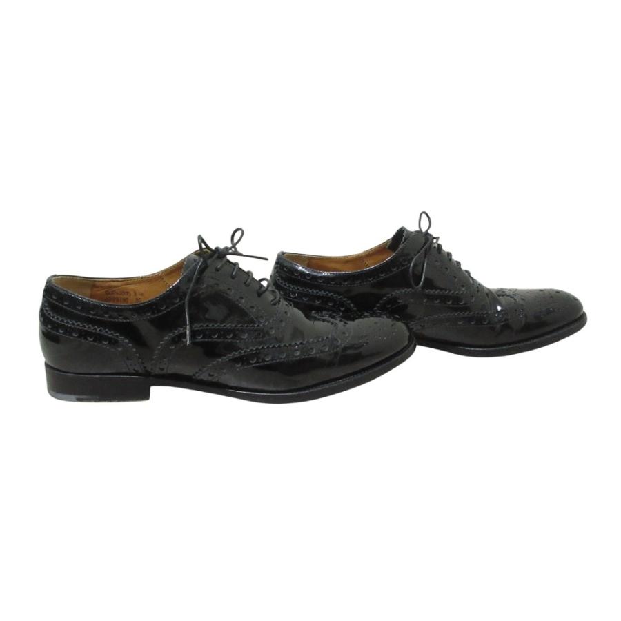 美品 Church's チャーチ BURWOOD パテントレザー オックスフォードブローグシューズ A73683 サイズ35 約22cm ブラック レディース 古着 中古_1