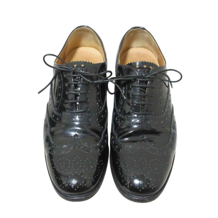美品 Church's チャーチ BURWOOD パテントレザー オックスフォードブローグシューズ A73683 サイズ35 約22cm ブラック レディース 古着 中古_4