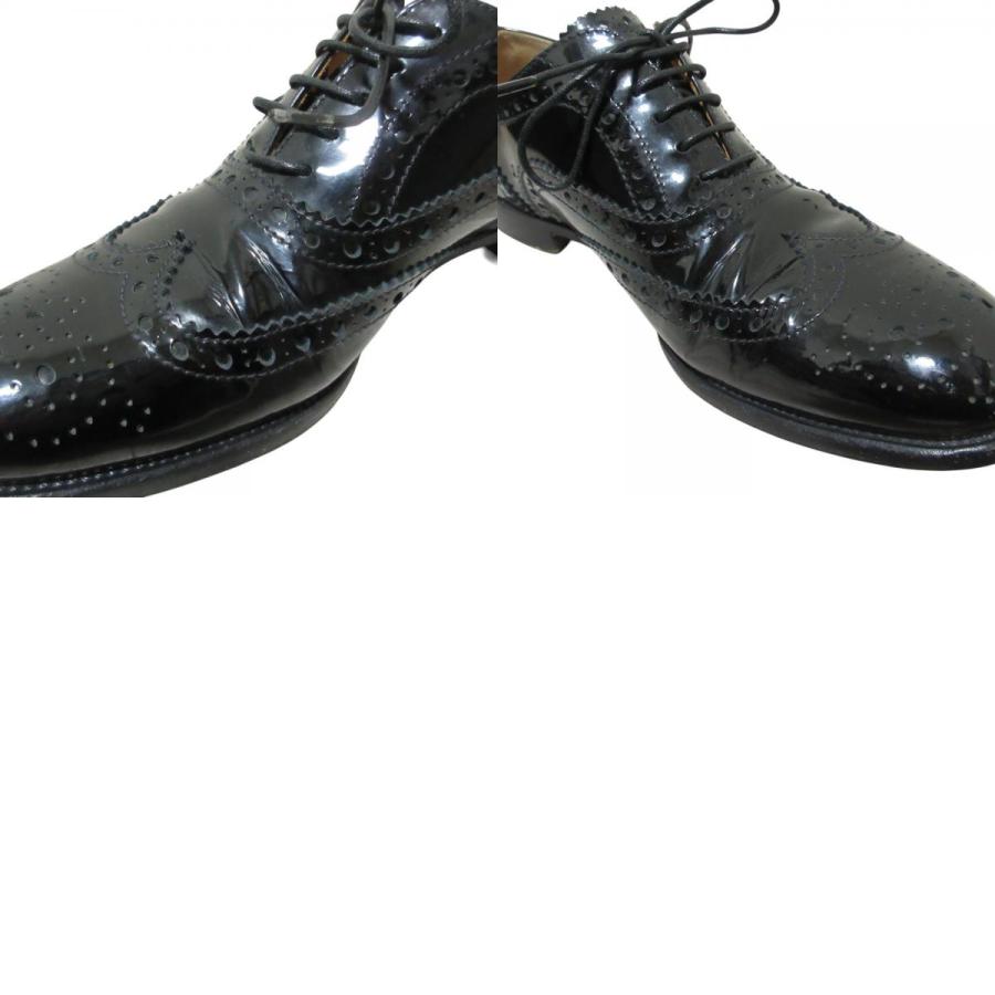 美品 Church's チャーチ BURWOOD パテントレザー オックスフォードブローグシューズ A73683 サイズ35 約22cm ブラック レディース 古着 中古_9
