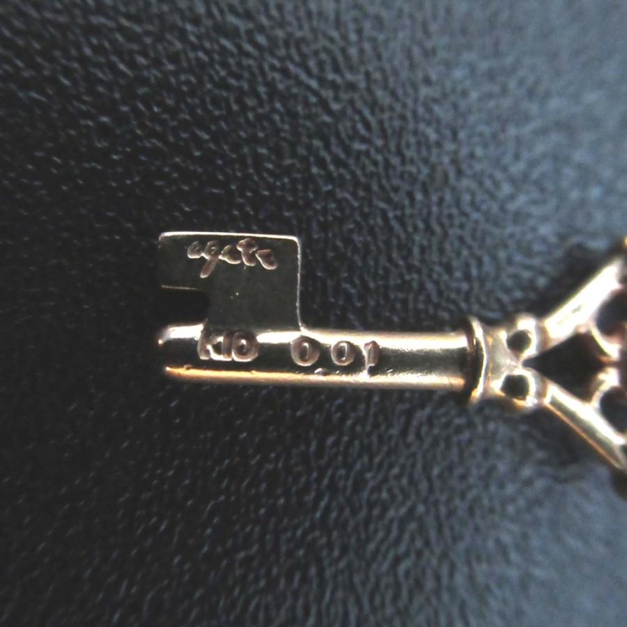 agete（アガット） 美品 agate 1Pダイヤ 鍵 チャーム ペンダントトップ