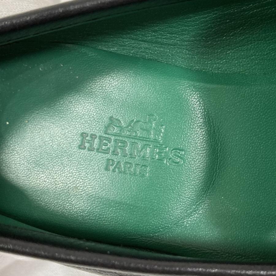 良品 HERMES エルメス モカシンパリ Hバックル ローファー サイズ34.5 約21.5cm ブラック レディース 古着 中古_7