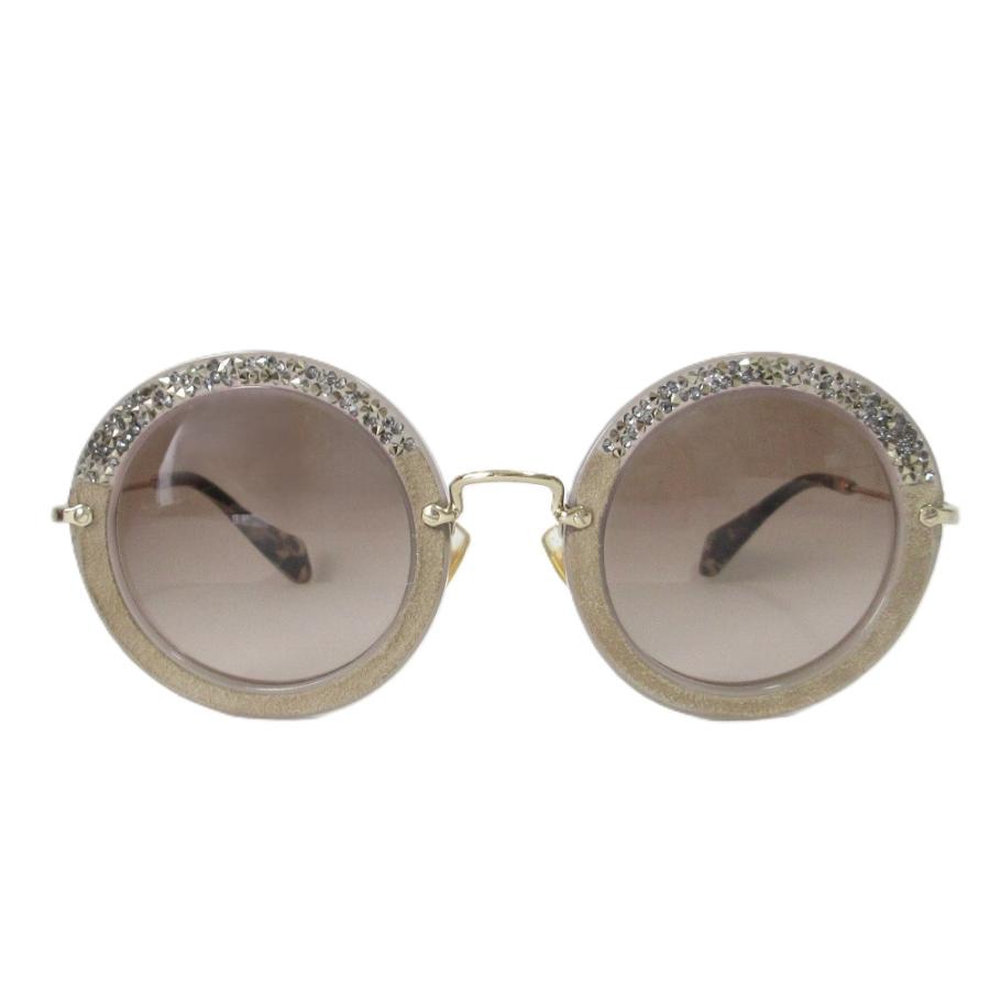 miu miu（ミュウミュウ） 良品 グリッター ラウンド サングラス SMU08R